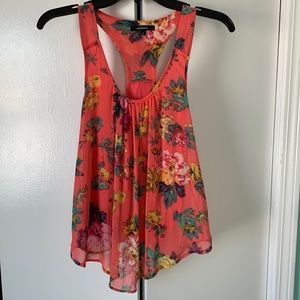 Pink Floral Crop Top